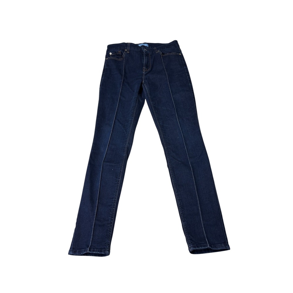 7 For All Mankind b(air) Denim Front Seam Straight Leg Jeans Indigo Blue 29x27